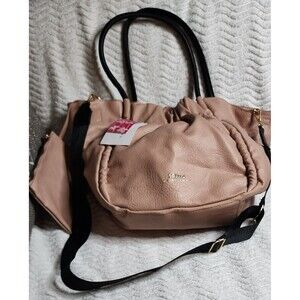 New TRINA TURK Blush Gathered HOBO Bag w/ShoulderStrap & Attached Wristlet NwT